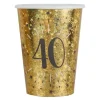 10 gobelets en carton - 27 cl - Collection Joyeux Anniversaire Étincelant Or - Âge au choix