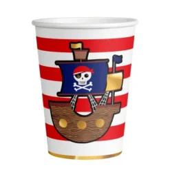 8 Gobelets en carton - Collection Pirate Rouge