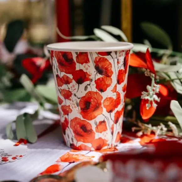 8 Gobelets en carton - Collection Poppy Love