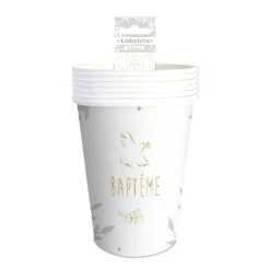 6 gobelets en carton - Collection Baptême