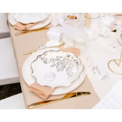 8 Gobelets en carton - Collection Jolis Brins - Blanc et Or