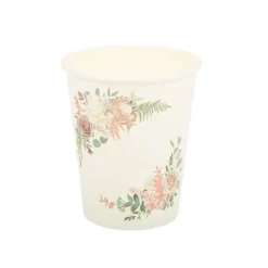 8 Gobelets en carton - Collection Pampas, Fleurs de Coton et Or