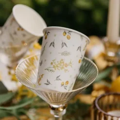 8 Gobelets en carton - Collection Mimosa