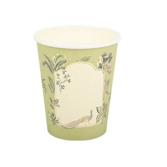 8 Gobelets en carton - Collection Tropical Peacock