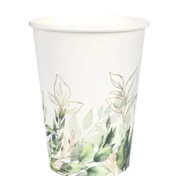 10 gobelets en carton FSC® - 270 ml - Collection Feuillage - Couleur au choix