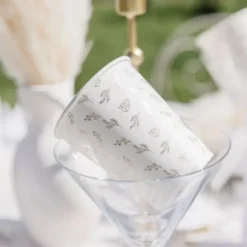 8 gobelets en carton FSC® - 255 ml - Collection Communion Blanc et Or