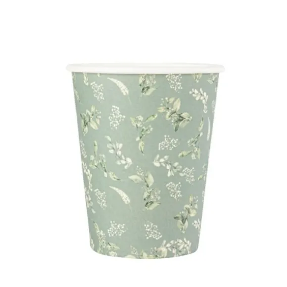 8 gobelets en carton FSC® - 255 ml - Collection Greenery