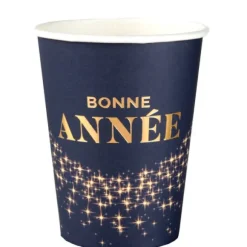 10 gobelets en carton FSC® - Nouvel An - 27 cl - Collection Bonne Année Pailleté