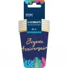 6 gobelets en carton "Joyeux Anniversaire" - 25 cl - Collection Tropical