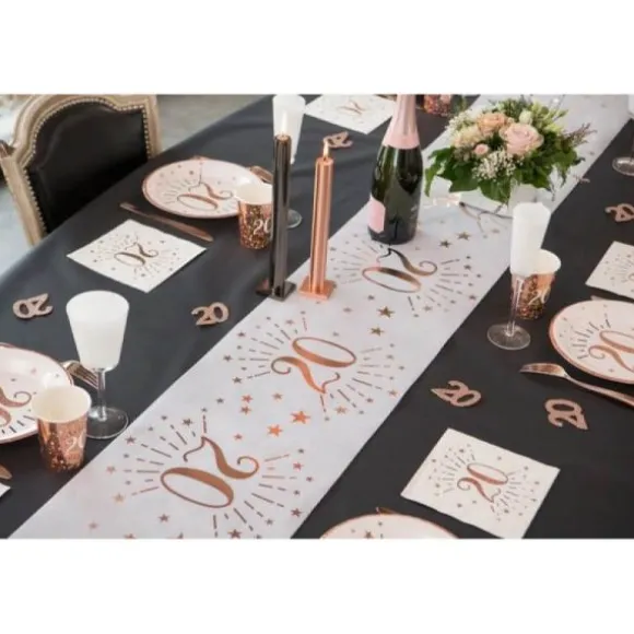 10 Gobelets en carton - Joyeux Anniversaire Etincelant - Rose Gold - Age au Choix