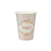10 Gobelets en carton - Mariage Fleuri
