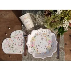 10 Gobelets en carton - Mariage Fleuri