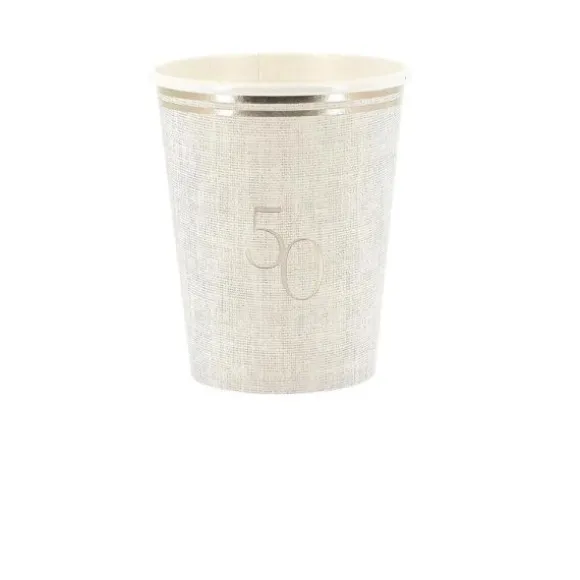 6 gobelets en carton - 255 ml - Collection Gold'n Age - Âge au choix