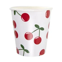 8 gobelets en carton - 200 ml - Collection Cherry
