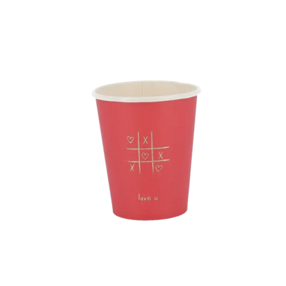 8 gobelets en carton - 255 ml - Collection Lovely Time