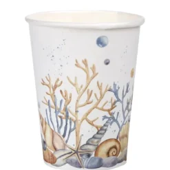 10 gobelets en carton - 270 ml - Collection Coquillage