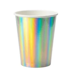 10 gobelets iridescents en carton - 25 cl