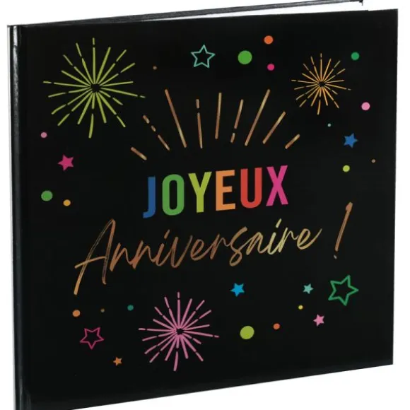 6 gobelets "Joyeux Anniversaire" en carton - 27 cl - Collection Festicolor - Couleur au choix