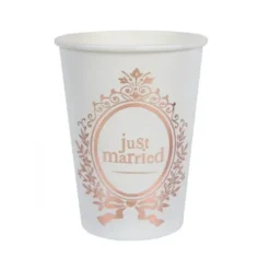 10 Gobelets - Just Married - Métal Rose Gold