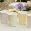 8 gobelets à motifs vichy en carton - 255 ml - Pâques