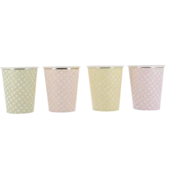 8 gobelets à motifs vichy en carton - 255 ml - Pâques