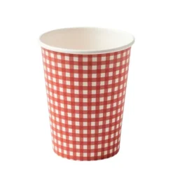 25 gobelets à motifs vichy en carton - 20 cl