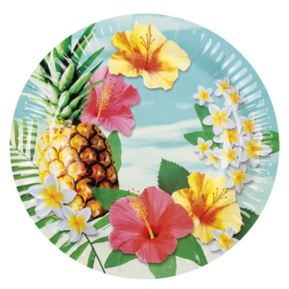 10 Grandes Assiettes "Hawaï Paradise"
