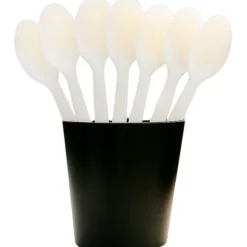 10 grandes cuillères réutilisables en plastique - 17 cm - Couleur au choix
