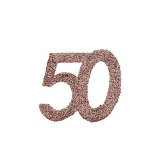 6 Grands Confettis de table - Paillettes Rose Gold - Age au choix