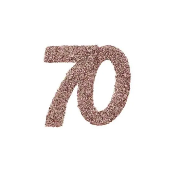 6 Grands Confettis de table - Paillettes Rose Gold - Age au choix