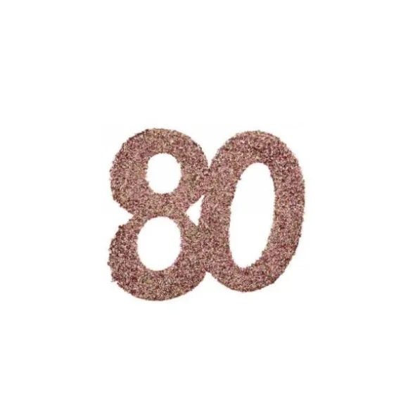 6 Grands Confettis de table - Paillettes Rose Gold - Age au choix