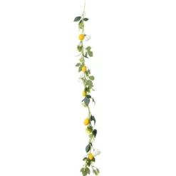 Guirlande avec citrons, fleurs et feuillage - Citronnade - 1,2 m
