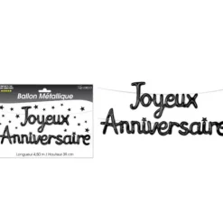 Guirlande Ballon Joyeux Anniversaire - Fuchsia