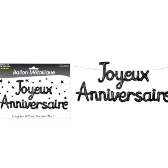 Guirlande Ballon Joyeux Anniversaire - Fuchsia