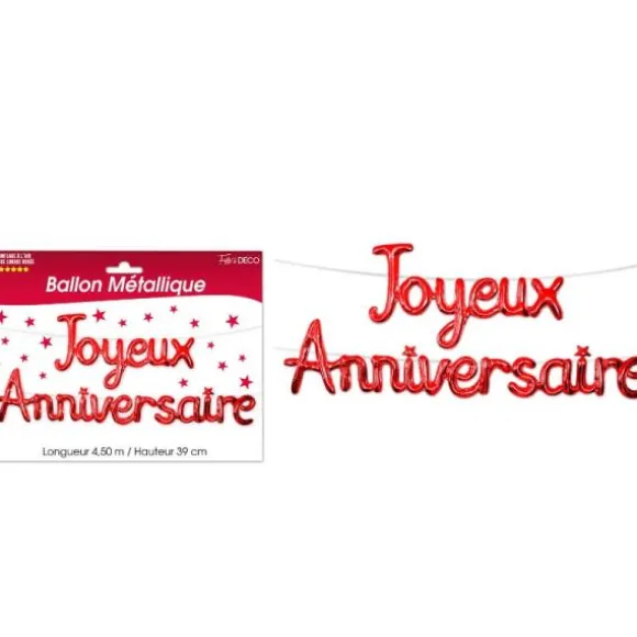 Guirlande Ballon Joyeux Anniversaire - Or