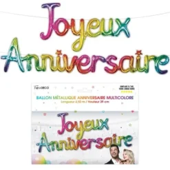 Guirlande Ballon Joyeux Anniversaire - Multicolore