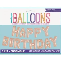 Guirlande Ballons Lettres Happy Birthday Rose Gold