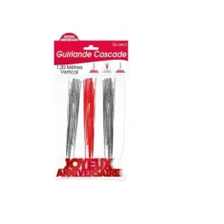 Guirlande Cascade " Joyeux Anniversaire " - Rouge et Argent