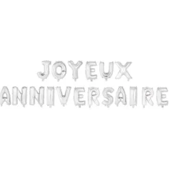Guirlande de ballons en aluminium - Joyeux Anniversaire - 4 m - Couleur au choix