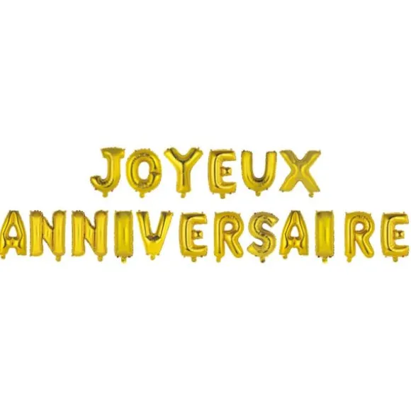 Guirlande de ballons en aluminium - Joyeux Anniversaire - 4 m - Couleur au choix
