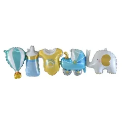 Guirlande de 5 ballons en aluminium - 76 cm - Baby Shower - Modèle au choix