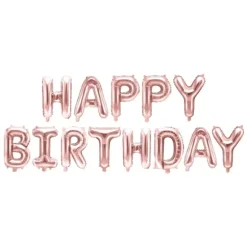 Guirlande de ballons métallisés en mylar pour anniversaire - Happy Birthday - Couleur au choix