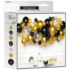 Guirlande de 66 ballons - Noir et Or