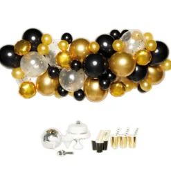 Guirlande de 66 ballons - Noir et Or