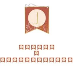 Guirlande de fanions avec lettres et ruban - Joyeux Anniversaire - Collection Terracotta