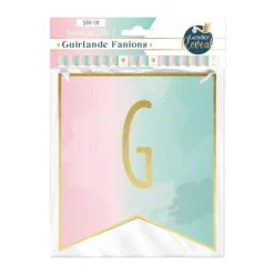 Guirlande de fanions avec lettres et ruban - Fille ou Garçon ? - Collection Gender Reveal