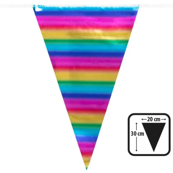 Guirlande de fanions en aluminium - 10 m - Couleur Arc-en-ciel