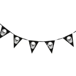 Guirlande de Fanions en Plastique - Tête de Mort 360 cm