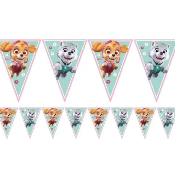 Guirlande de Fanions en Plastique - Pat'Patrouille Girly