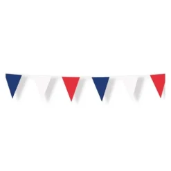Guirlande de fanions en PVC - 10 m - France Tricolore